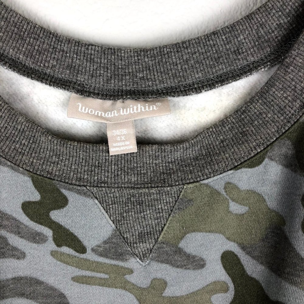 Woman Within Camo Sweatshirt